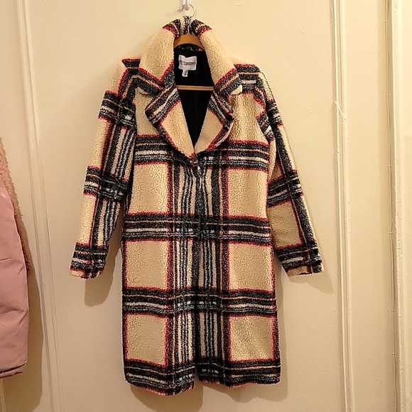 Carolina Belle Jackets & Blazers - Sherpa plaid coat